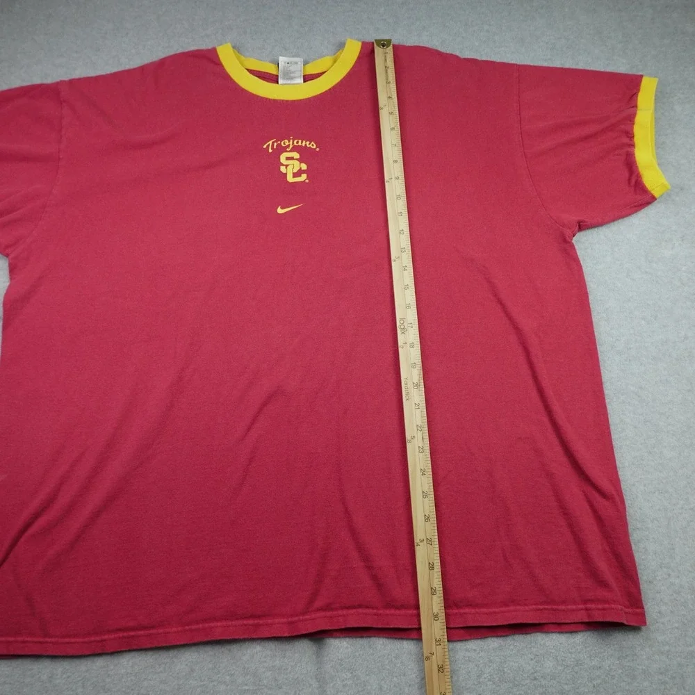USC Trojans T-Shirt Mens XXL Red Yellow Ringer Short Sleeve Nike Team NCAA